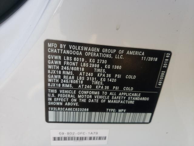 Photo 9 VIN: 1V2LR2CA6KC523266 - VOLKSWAGEN ATLAS SE 