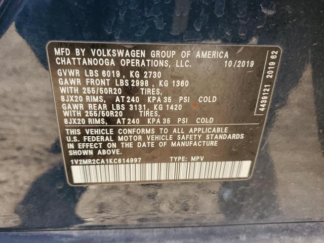 Photo 13 VIN: 1V2MR2CA1KC614997 - VOLKSWAGEN ATLAS SEL 