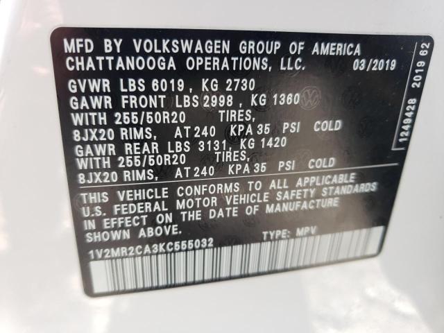 Photo 12 VIN: 1V2MR2CA3KC555032 - VOLKSWAGEN ATLAS 