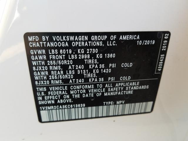 Photo 9 VIN: 1V2MR2CA3KC613639 - VOLKSWAGEN ATLAS SEL 