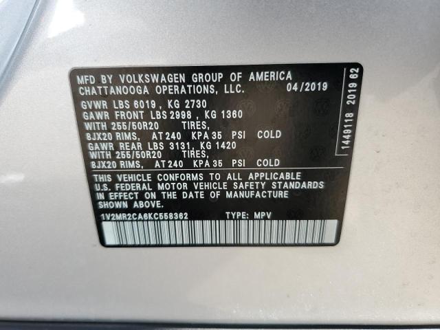 Photo 13 VIN: 1V2MR2CA6KC558362 - VOLKSWAGEN ATLAS SEL 