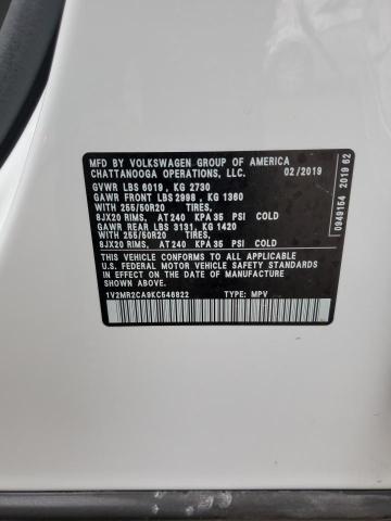 Photo 12 VIN: 1V2MR2CA9KC546822 - VOLKSWAGEN ATLAS SEL 