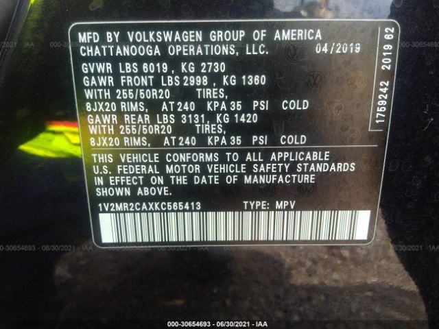 Photo 8 VIN: 1V2MR2CAXKC565413 - VOLKSWAGEN ATLAS 