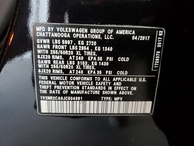 Photo 12 VIN: 1V2NR2CA0JC504381 - VOLKSWAGEN ATLAS 