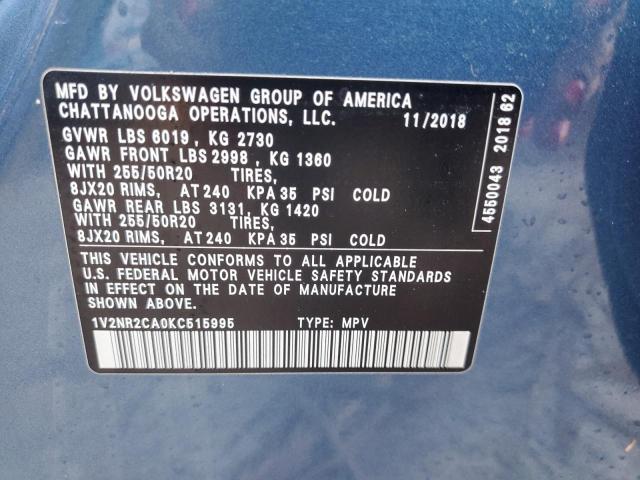 Photo 12 VIN: 1V2NR2CA0KC515995 - VOLKSWAGEN ATLAS SEL 