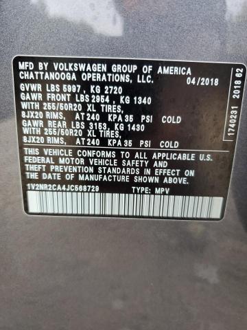 Photo 11 VIN: 1V2NR2CA4JC568729 - VOLKSWAGEN ATLAS 