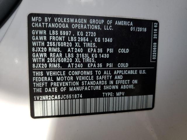 Photo 12 VIN: 1V2NR2CA5JC551874 - VOLKSWAGEN ATLAS 