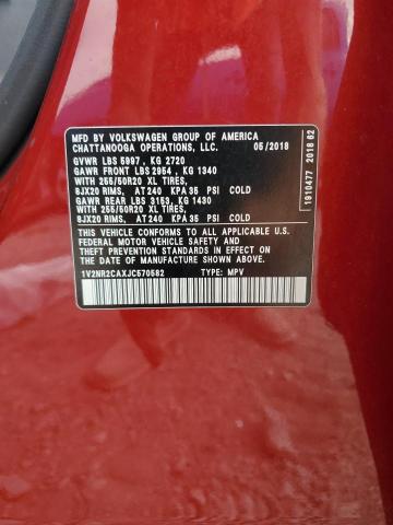 Photo 13 VIN: 1V2NR2CAXJC570582 - VOLKSWAGEN ATLAS SEL 