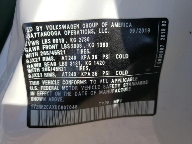 Photo 9 VIN: 1V2NR2CAXKC607048 - VOLKSWAGEN ATLAS SEL 