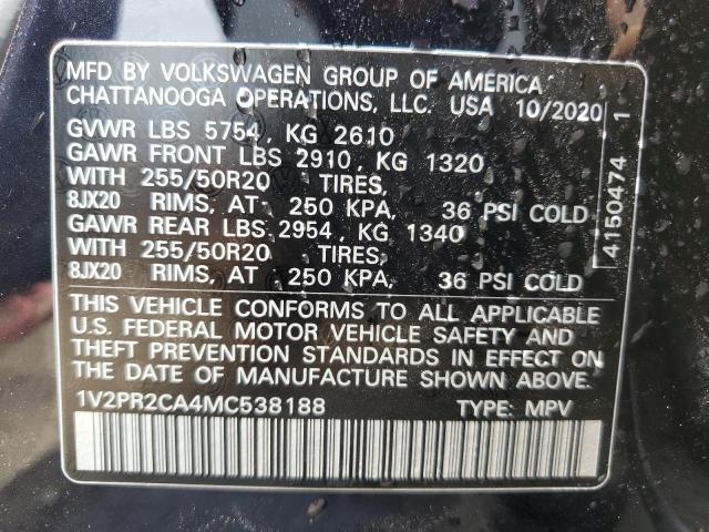 Photo 12 VIN: 1V2PR2CA4MC538188 - VOLKSWAGEN ATLAS 