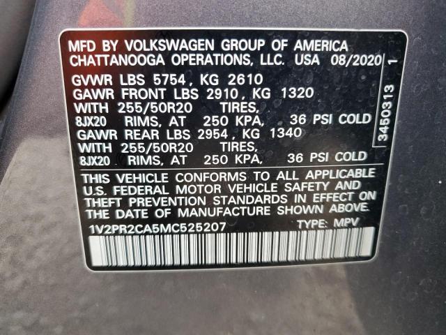 Photo 12 VIN: 1V2PR2CA5MC525207 - VOLKSWAGEN ATLAS SE 