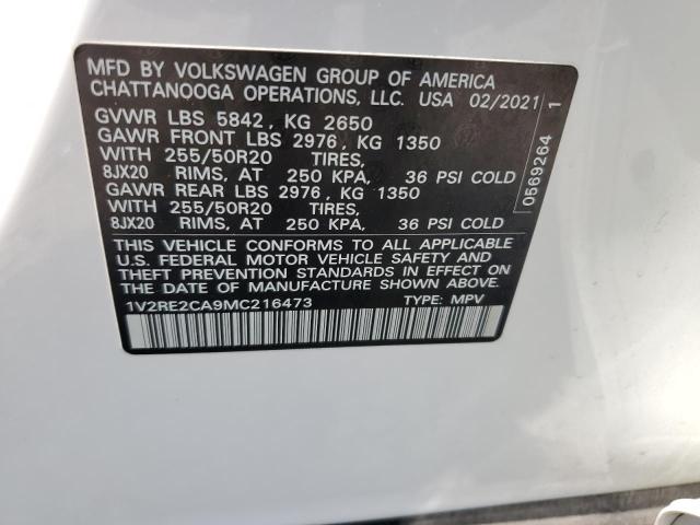 Photo 12 VIN: 1V2RE2CA9MC216473 - VOLKSWAGEN ATLAS CROS 