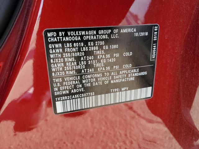 Photo 13 VIN: 1V2RR2CA5KC507733 - VOLKSWAGEN ATLAS SEL 