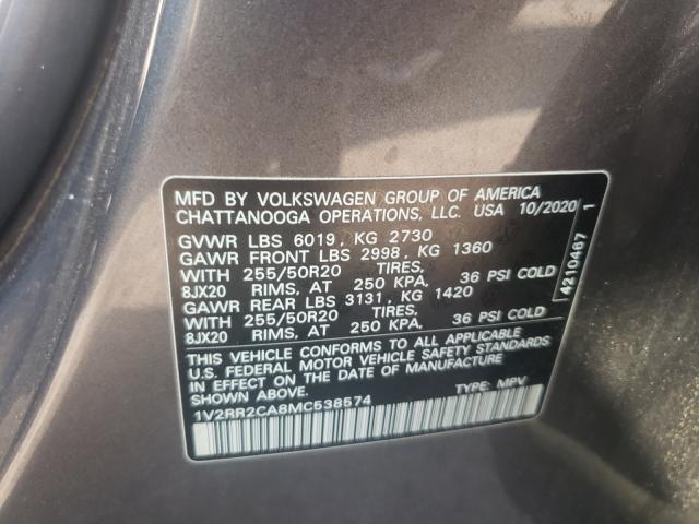 Photo 9 VIN: 1V2RR2CA8MC538574 - VOLKSWAGEN ATLAS SE 