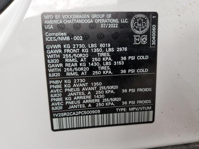 Photo 12 VIN: 1V2SR2CA2PC500909 - VOLKSWAGEN ATLAS SEL 