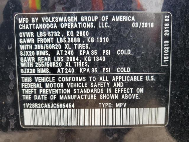 Photo 11 VIN: 1V2SR2CA5JC565454 - VOLKSWAGEN ATLAS SEL 