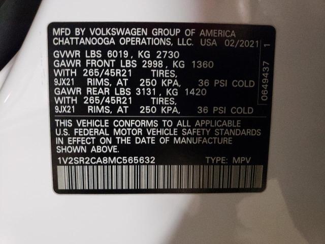 Photo 12 VIN: 1V2SR2CA8MC565632 - VOLKSWAGEN ATLAS 