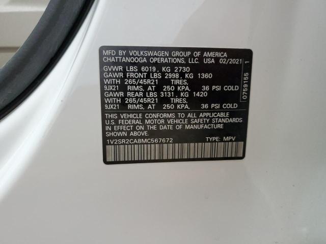 Photo 13 VIN: 1V2SR2CA8MC567672 - VOLKSWAGEN ATLAS SEL 