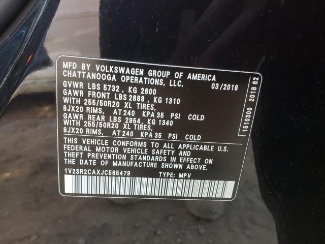 Photo 9 VIN: 1V2SR2CAXJC565479 - VOLKSWAGEN ATLAS SEL 