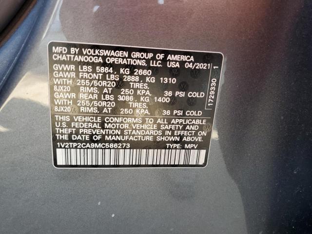 Photo 12 VIN: 1V2TP2CA9MC586273 - VOLKSWAGEN ATLAS SEL 