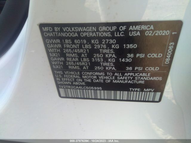 Photo 8 VIN: 1V2TR2CA4LC505995 - VOLKSWAGEN ATLAS 