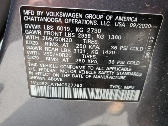 Photo 12 VIN: 1V2TR2CA7MC527782 - VOLKSWAGEN ATLAS SEL 