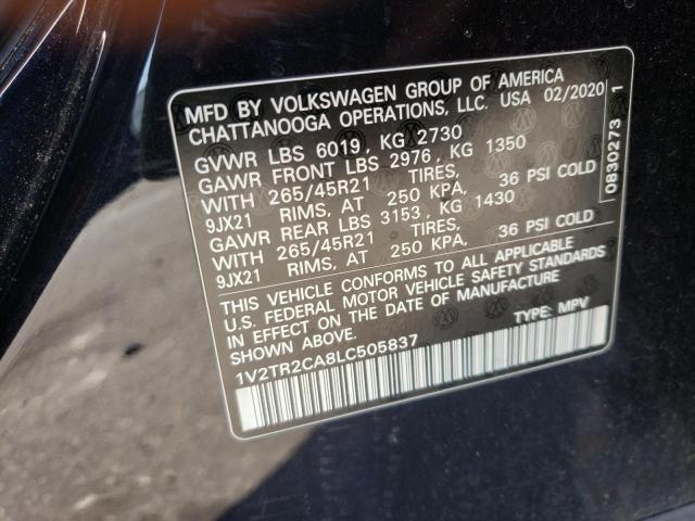 Photo 9 VIN: 1V2TR2CA8LC505837 - VOLKSWAGEN ATLAS SEL 