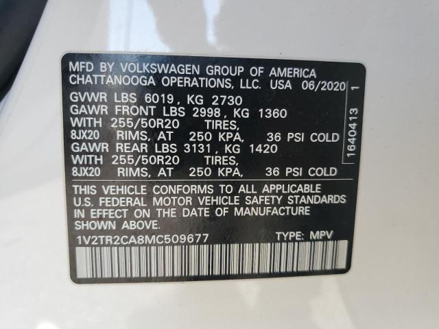 Photo 12 VIN: 1V2TR2CA8MC509677 - VOLKSWAGEN ATLAS SEL 