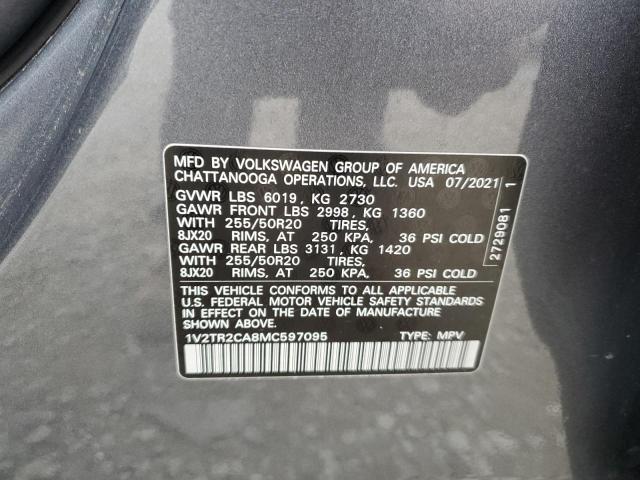 Photo 12 VIN: 1V2TR2CA8MC597095 - VOLKSWAGEN ATLAS SEL 