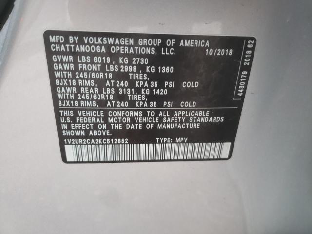 Photo 12 VIN: 1V2UR2CA2KC512852 - VOLKSWAGEN ATLAS SE 