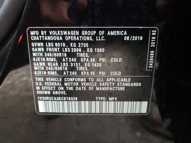 Photo 9 VIN: 1V2UR2CA3KC579329 - VOLKSWAGEN ATLAS SE 