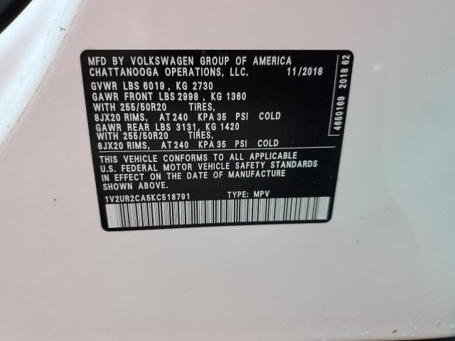 Photo 12 VIN: 1V2UR2CA5KC518791 - VOLKSWAGEN ATLAS SE 