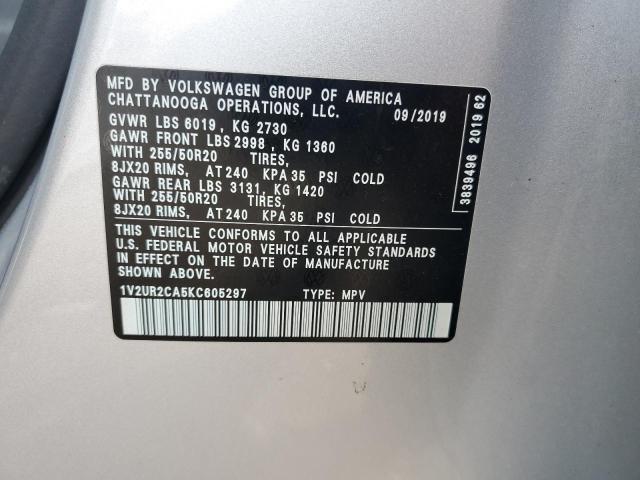 Photo 12 VIN: 1V2UR2CA5KC605297 - VOLKSWAGEN ATLAS SE 