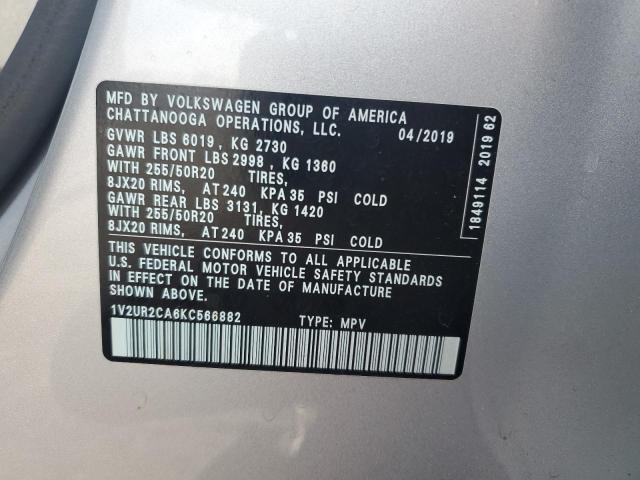 Photo 11 VIN: 1V2UR2CA6KC566882 - VOLKSWAGEN ATLAS 