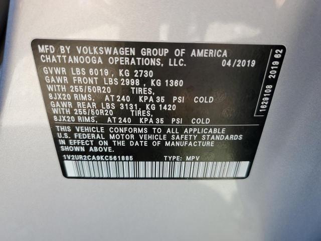 Photo 11 VIN: 1V2UR2CA9KC561885 - VOLKSWAGEN ATLAS SE 