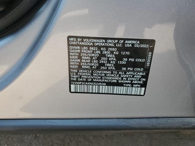 Photo 12 VIN: 1V2WP2CAXNC524539 - VOLKSWAGEN ATLAS SE 