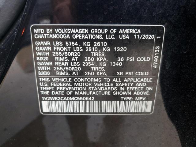 Photo 12 VIN: 1V2WR2CA0MC550642 - VOLKSWAGEN ATLAS 