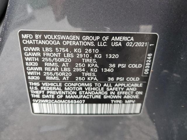 Photo 13 VIN: 1V2WR2CA0MC563407 - VOLKSWAGEN ATLAS SE 