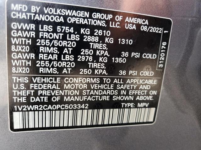 Photo 12 VIN: 1V2WR2CA0PC503342 - VOLKSWAGEN ATLAS SE 