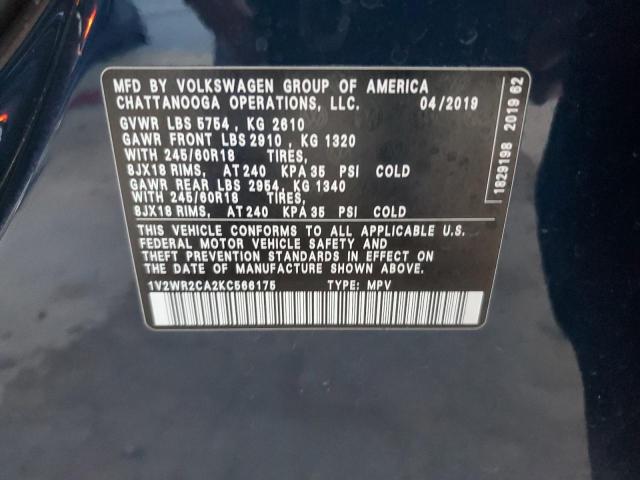 Photo 12 VIN: 1V2WR2CA2KC566175 - VOLKSWAGEN ATLAS 