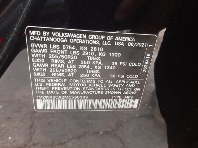 Photo 9 VIN: 1V2WR2CA2MC596389 - VOLKSWAGEN ATLAS SE 