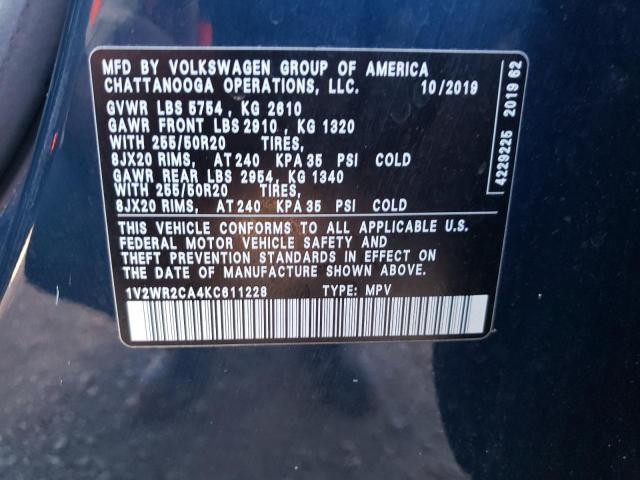 Photo 11 VIN: 1V2WR2CA4KC611228 - VOLKSWAGEN ATLAS 