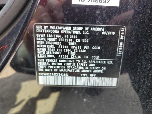 Photo 12 VIN: 1V2WR2CA5KC592852 - VOLKSWAGEN ATLAS 