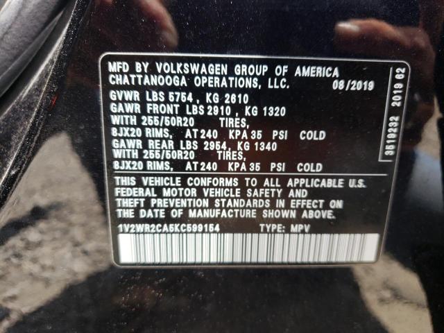 Photo 9 VIN: 1V2WR2CA5KC599154 - VOLKSWAGEN ATLAS SE 