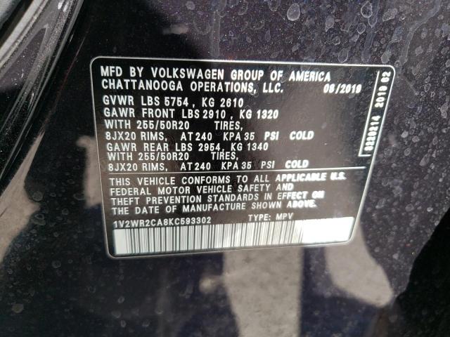 Photo 12 VIN: 1V2WR2CA8KC593302 - VOLKSWAGEN ATLAS 