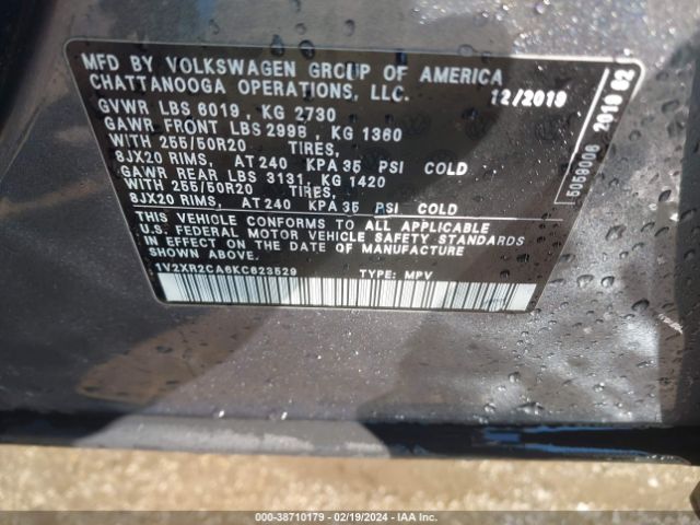 Photo 8 VIN: 1V2XR2CA6KC623529 - VOLKSWAGEN ATLAS 