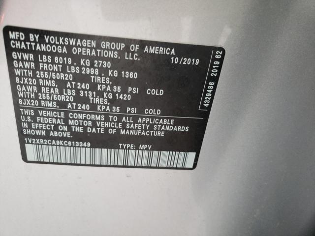 Photo 9 VIN: 1V2XR2CA9KC613349 - VOLKSWAGEN ATLAS 