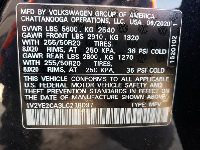 Photo 9 VIN: 1V2YE2CA3LC218097 - VOLKSWAGEN ATLAS CROS 