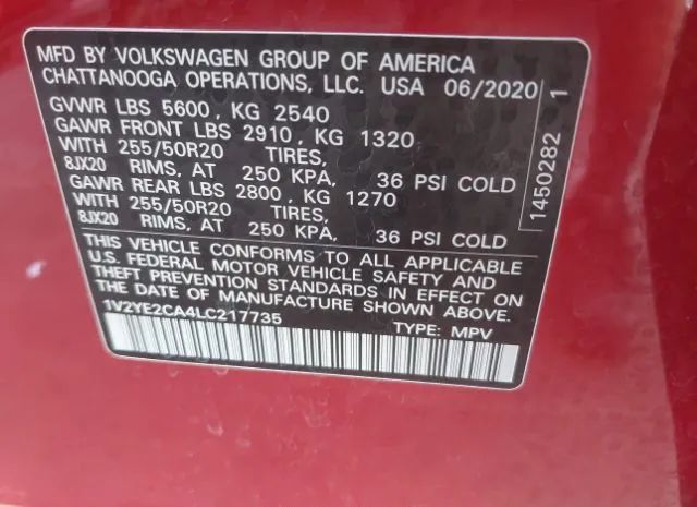 Photo 8 VIN: 1V2YE2CA4LC217735 - VOLKSWAGEN ATLAS 