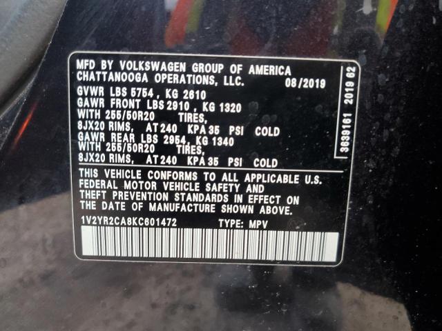 Photo 12 VIN: 1V2YR2CA8KC601472 - VOLKSWAGEN ATLAS SE 